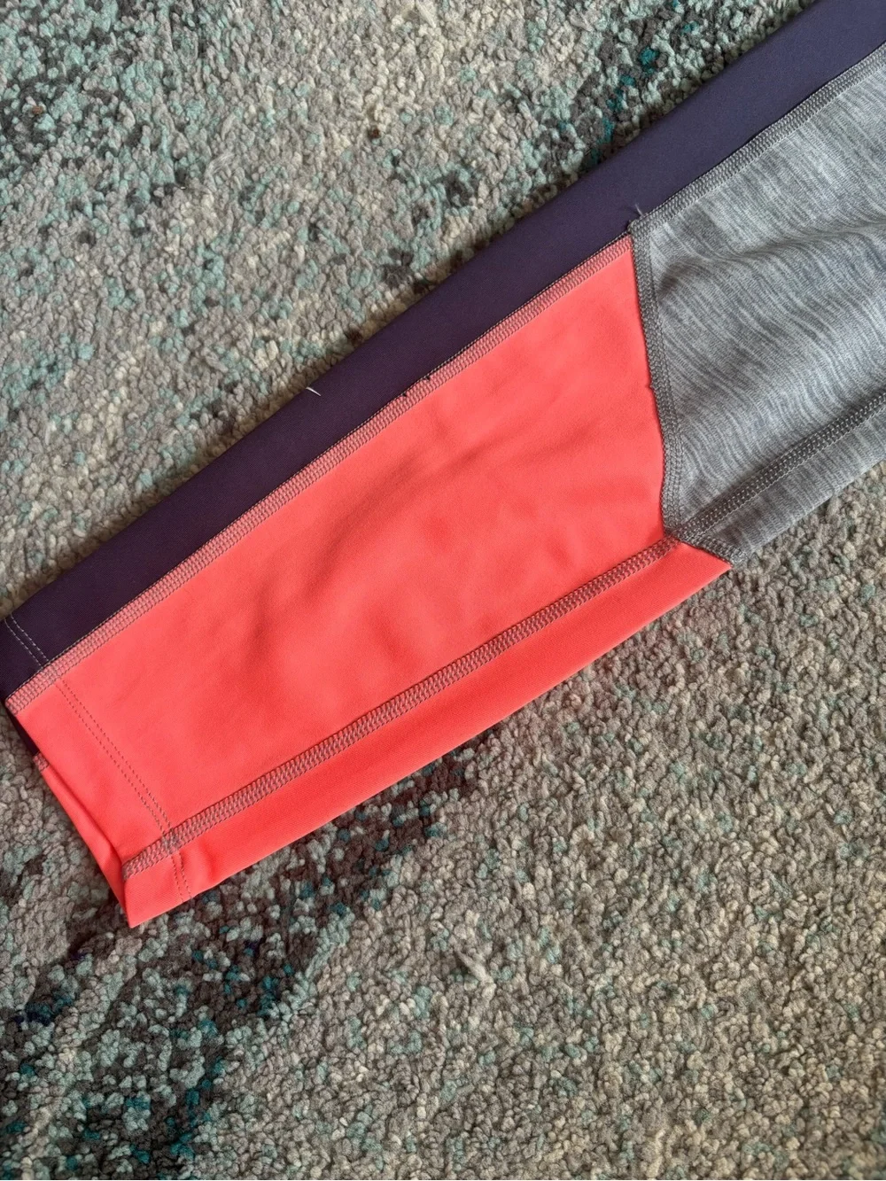 Nike Gray, Coral and Navy Colorblock Leggings